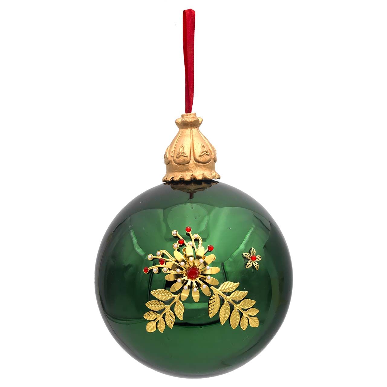 SFERA D. 15 VERDE CON DECORAZIONE IN RILIEVO